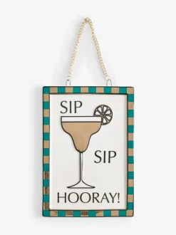 Ceramic Sip Sip Hooray Hanging Decoration