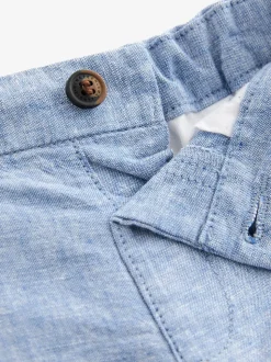 Chambray blauw - Chinoshort (3 mnd-7 jr)