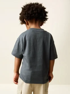 Charcoal Grey Cool Slogan - Short Sleeve Small Graphic T-Shirt (3mths-7yrs)