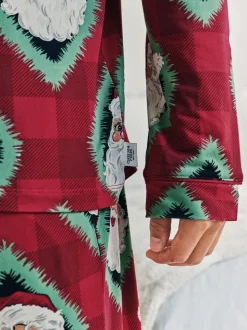 Chelsea Peers Christmas Jolly Santa Print Long Pyjamas Set
