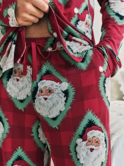 Chelsea Peers Christmas Jolly Santa Print Long Pyjamas Set