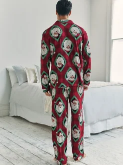 Chelsea Peers Christmas Jolly Santa Print Long Pyjamas Set