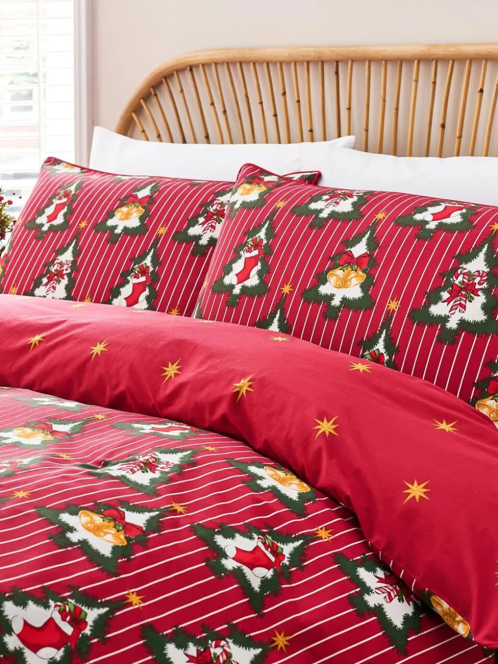 Chelsea Peers Cotton Christmas Tree Stripe Bedding Set