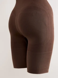 Chocolade nude - Vormgevende naadloze slip voor gladdere dijen met stevige buikcorrectie