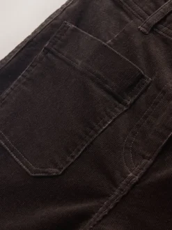 Chocoladebruin - Cord Wide Leg Cropped Trousers