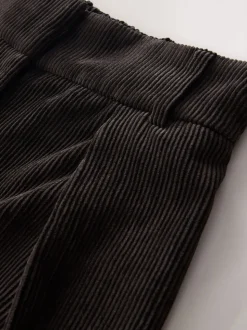 Chocoladebruin - Corduroy broek met wijde pijpen