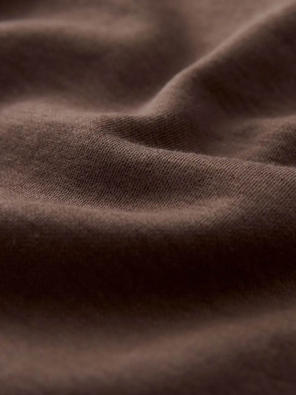 Chocoladebruin - Dik T-shirt met ronde hals en korte mouwen