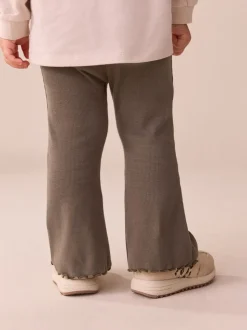 Chocoladebruin - Geribbelde flare legging (3 mnd-7 jr)