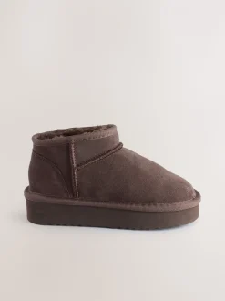 Chocoladebruin - Lage schoenen mini warmgevoerde waterafstotende suède Boots