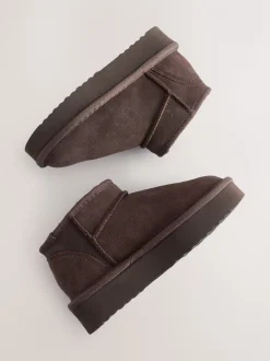 Chocoladebruin - Lage schoenen mini warmgevoerde waterafstotende suède Boots