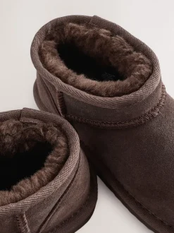 Chocoladebruin - Lage schoenen mini warmgevoerde waterafstotende suède Boots