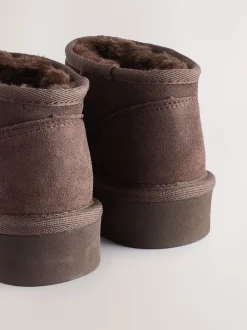 Chocoladebruin - Lage schoenen mini warmgevoerde waterafstotende suède Boots