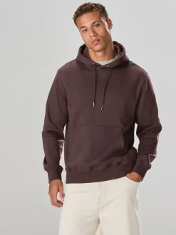 Chocoladebruin - Normale Pasvorm - Zwaargewicht Cotton Rich Jersey Hoodie