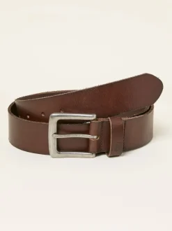 Chocoladebruin - Plain Leather Belt