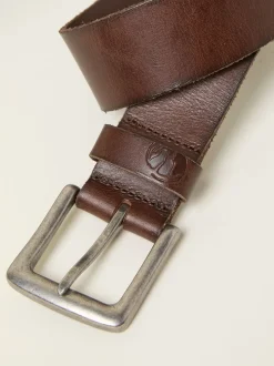 Chocoladebruin - Plain Leather Belt