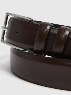 Chocoladebruin - Reiss - Dante - Gladde leren riem