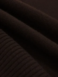 Chocoladebruin - Reiss Brooklyn trui met rolkraag van wol-kasjmier