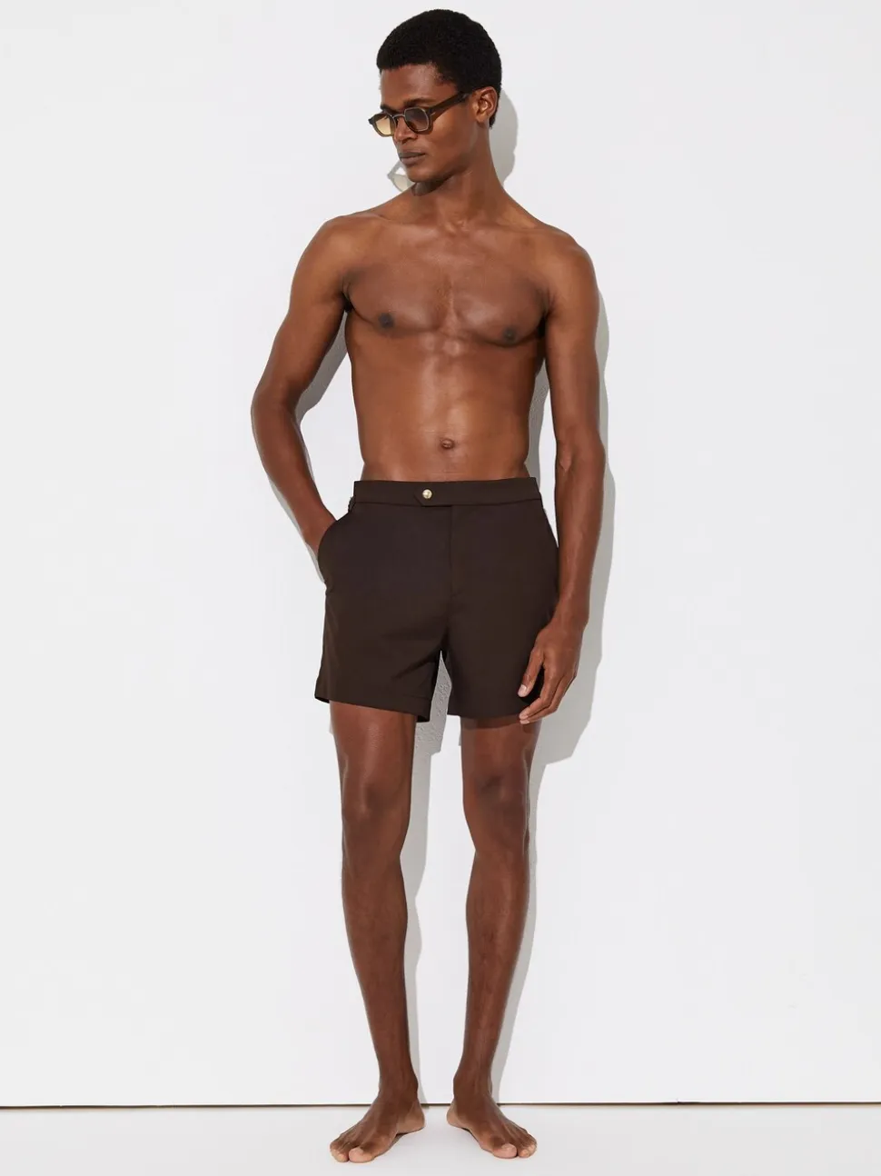 Chocoladebruin - Reiss Sun Side Adjuster zwemshort