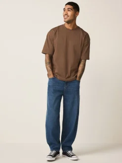 Chocoladebruin - Relaxed fit - Zwaar T-shirt