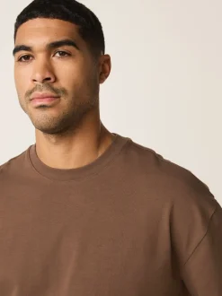 Chocoladebruin - Relaxed fit - Zwaar T-shirt