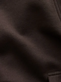 Chocoladebruin - Relaxed fit sweatshirt van zware katoenrijke jersey met ritssluiting bij de hals