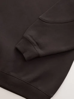 Chocoladebruin - Relaxte pasvorm zware lange hoodie