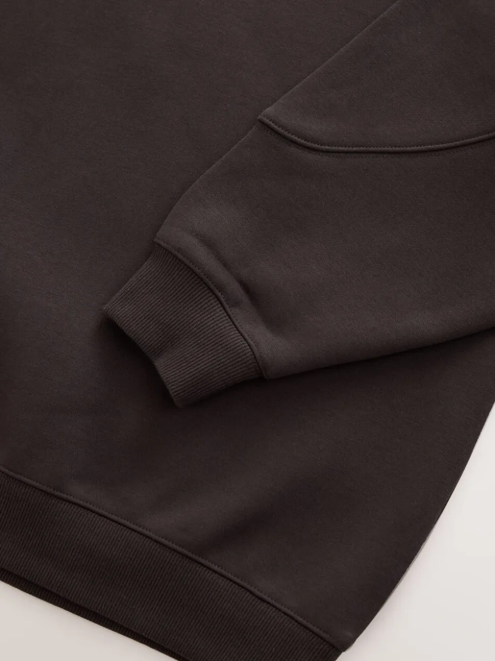 Chocoladebruin - Relaxte pasvorm zware lange hoodie