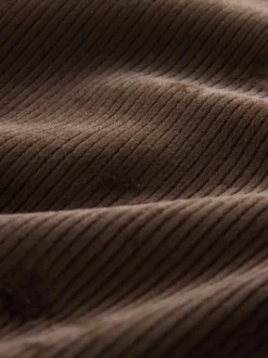 Chocoladebruin - Soft Feel Cord Wide Leg Trousers