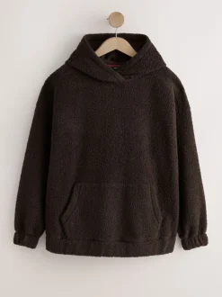Chocoladebruin - Soft Teddy Borg Longsleeve Hoodie