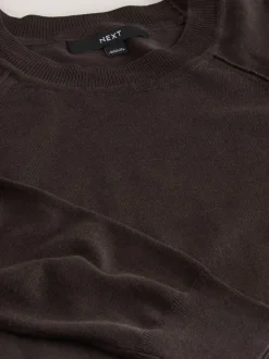 Chocoladebruin - Soft Touch Ronde hals Katoen Rijke Trui