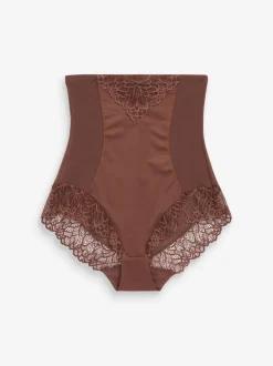 Chocoladebruin - Vormende slip met stevige buikcorrectie