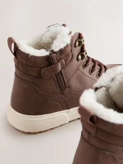 Chocoladebruin - Warm gevoerde hoge boots