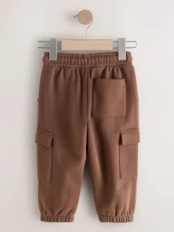 Chocoladebruin - Zacht aanvoelende jersey utility joggingbroek (3mnd-7jr)