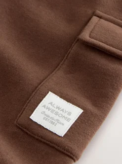 Chocoladebruin - Zacht aanvoelende jersey utility joggingbroek (3mnd-7jr)