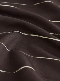 Chocoladebruin gestreept - Blouse met V-hals en lange mouwen