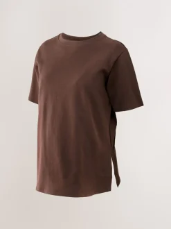 Chocolate Brown and Green Stripe - Maternity Nursing T-Shirts 2 Pack