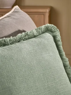 Chunky Fringe Velvet Chenille Cushion