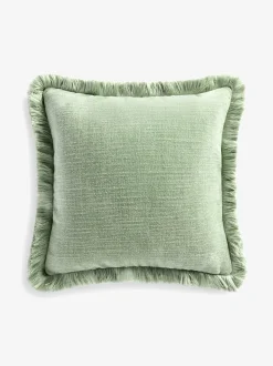 Chunky Fringe Velvet Chenille Cushion