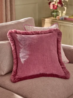Chunky Fringe Velvet Chenille Cushion