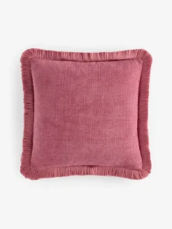 Chunky Fringe Velvet Chenille Cushion