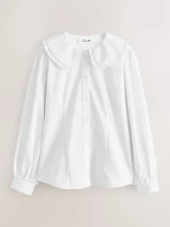 Clarks Kraag Lange Mouw Schoolshirts 2 Pack