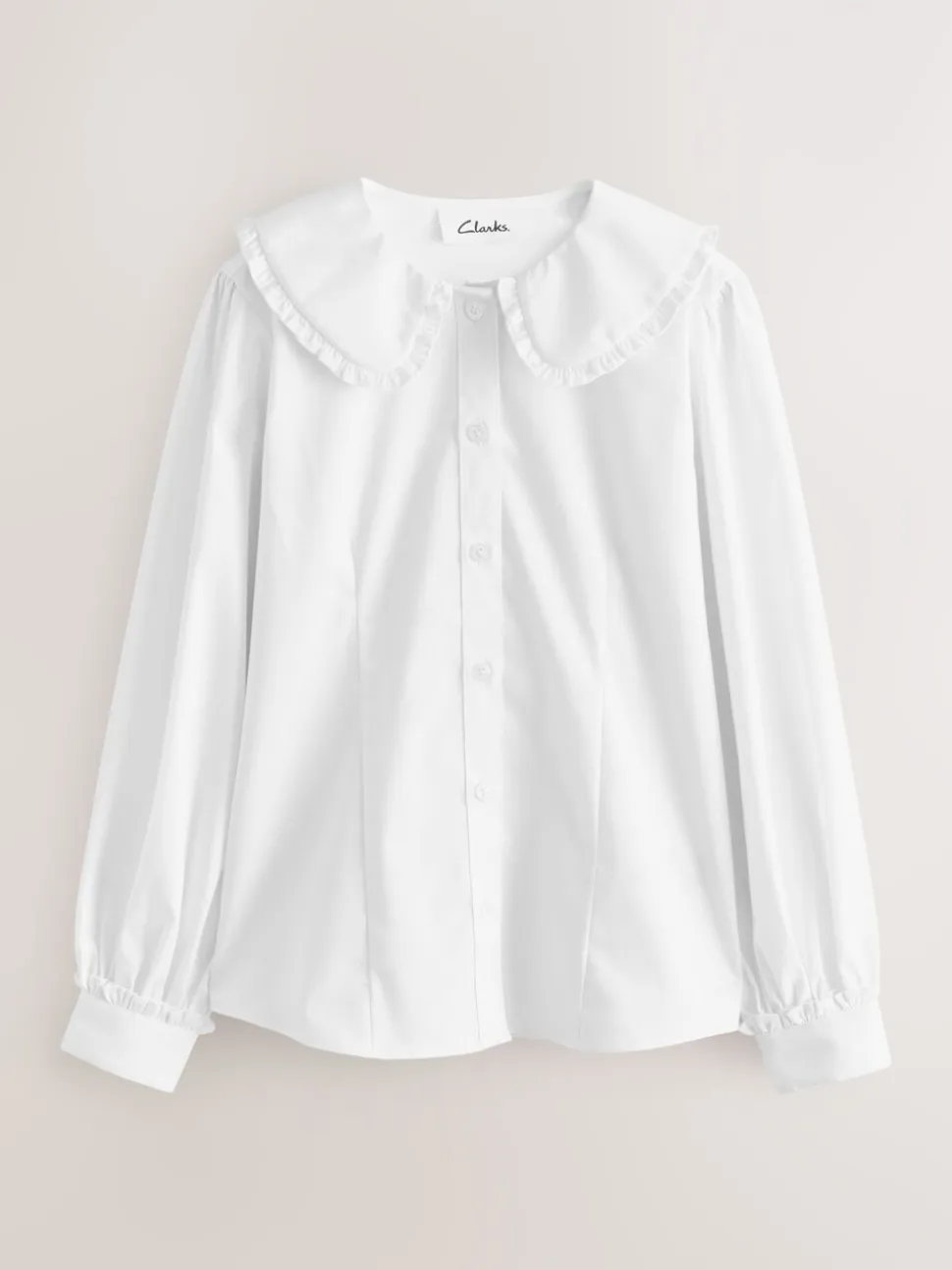 Clarks Kraag Lange Mouw Schoolshirts 2 Pack