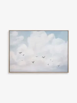 Clouds Scape Handpaint Detail Framed Wall Art