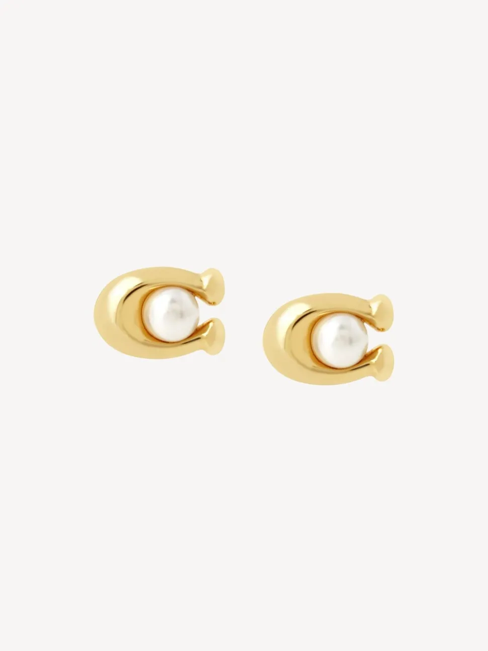 COACH Tone Signature oorknopjes met parel