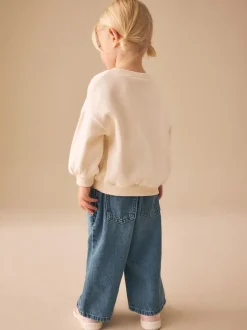 Cream Capybara - Sweatshirt met ronde hals (3 mnd-7 jr)