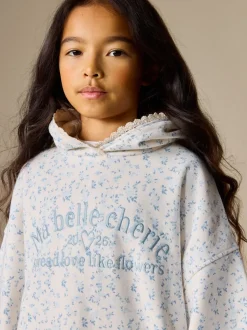 Cream Ditsy Flower - Hoodie (3 - 16 jr)