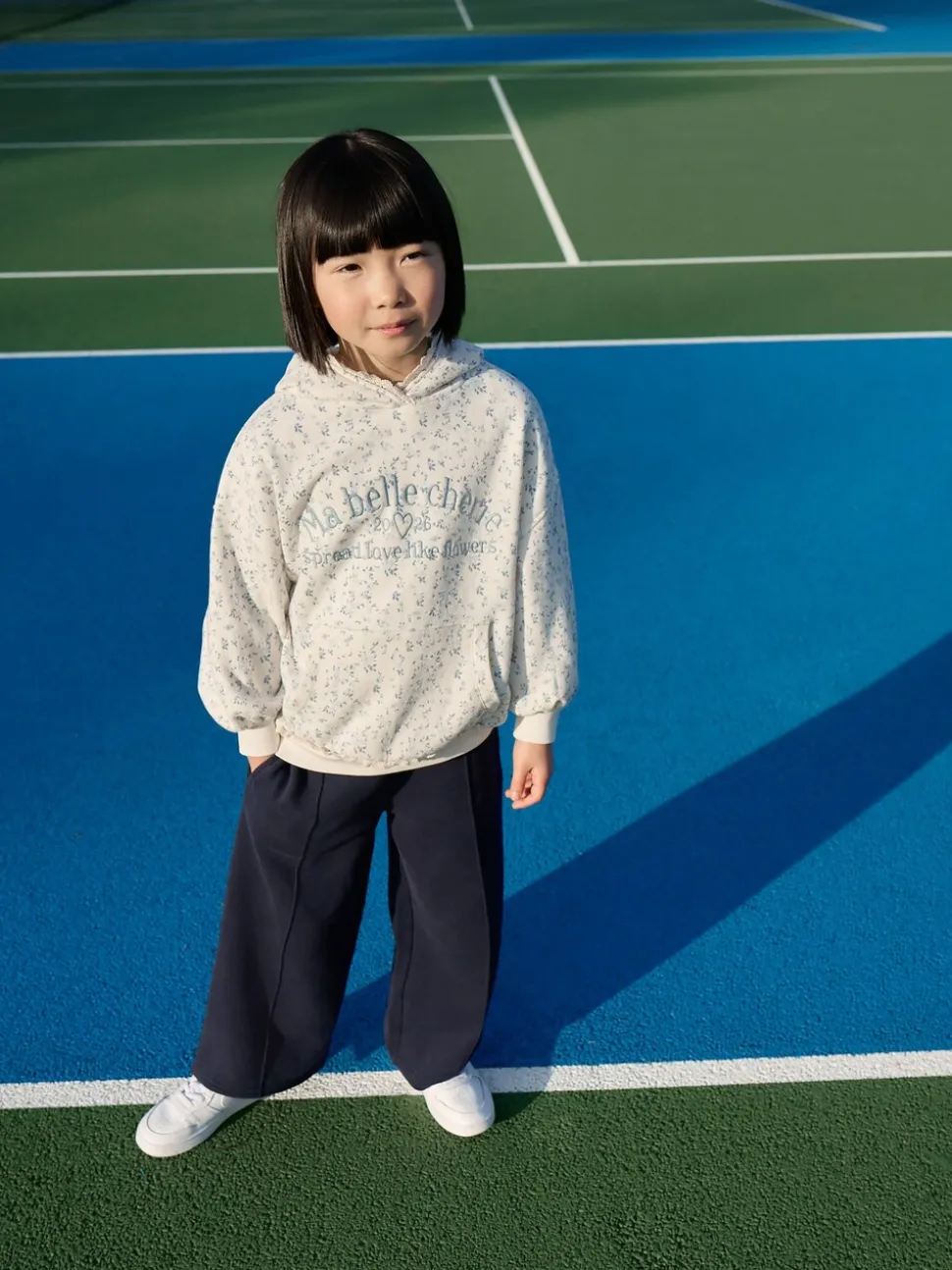 Cream Ditsy Flower - Hoodie (3 - 16 jr)