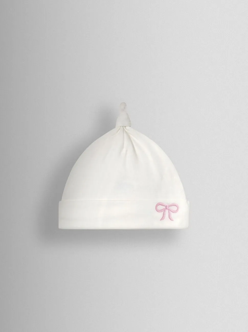 Cream Pretty Bow - JoJo Maman Bébé Organic Cotton Appliqué Baby Hat