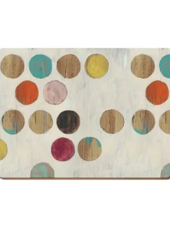 Creative Tops Set van 4 grote placemats met kurken achterkant en retro kunst