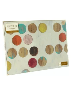 Creative Tops Set van 4 grote placemats met kurken achterkant en retro kunst
